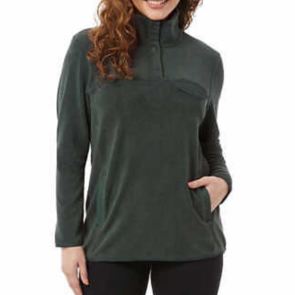 32 Degrees Ladies Snap Fleece Neck Pullover